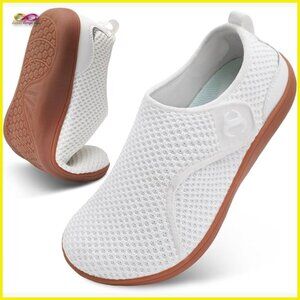 Wide Width Sneakers Adjustable Velcro Straps Zero Drop Walking Shoes Comfortable